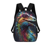 sinyumoney Colorful Dinosaur 3D Printed 17inch Kids School Backpack School Bag Fashion Rucksacks for Boys Elementary And Middle School Students