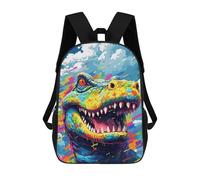 sinyumoney Colorful Dinosaur Art Print-7 3D Printed 17inch School Bag Children's School Backpack Travel Backpacks Casual Fashion Bag for Kids School Students