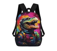 sinyumoney Colorful Dinosaur Astronaut Art Print -1 School Backpack Lightweight Schoolbag Dayback Bookbag College for Camping Outdoor Adventures And Daily Travel 17inch