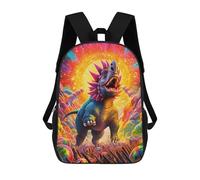 sinyumoney Colorful Dinosaur Fantasy Scene Kids Backpack,School Backpack Kids School Bag 3D Printed Cartoon Large Capacity Backpack for Kids Boys And Girls 17inch