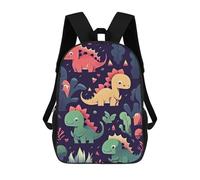 sinyumoney Colorful Dinosaur Friends Backpacks Kids School Backpack School Bag 3D Printed School Bag for Boys Elementary And Middle School Students 17inch