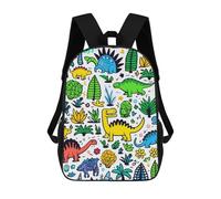 sinyumoney Colorful Dinosaur Garden Backpack Cartoon Plush Bag, 3D Backpack for Kids School Bag Birthday Gift Idea for Boys And Girls 17inch