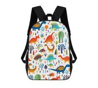 sinyumoney Colorful Dinosaur Pattern Illustration Children Casual Backpacks School Bag for Teenagers Girls Boys Book Bags Back Pack 17inch