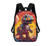 sinyumoney Colorful Dinosaur Robot Artwork Children's School Backpack Fashion Casual 17inch 3D Printed School Bags Boy School Backpack Large Backpack