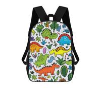 sinyumoney Colorful Dinosaur Sticker Set Backpack for School 3D Printed Boys Girls School BagChildren Bookbag Travel Rucksack 17inch