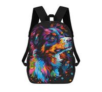 sinyumoney Colorful Dog Art Print-10 Backpack School Daypacks Business Backpack Water Resistant Bookbag for Camping Outdoor Adventures And Daily Travel 17inch