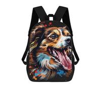 sinyumoney Colorful Dog Art Print -2 School Backpack Lightweight Schoolbag Dayback Bookbag College for Camping Outdoor Adventures And Daily Travel 17inch