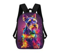 sinyumoney Colorful Dog Art Print-28 Backpack School Bag Work Laptop Backpack Rucksack Bag for Boys/Girls/Teenagers 17inch