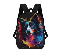 sinyumoney Colorful Dog Art Print-34 Backpack School Bag Water Resistant School Bag Business Backpack for Boys/Girls/Teenagers 17inch