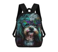 sinyumoney Colorful Dog Art Print School Backpack 3D Printed Children's 17inch Backpacks Bag Bookbag for Kids Boy Girl Book Bags Kids School Bag Travel Rucksacks