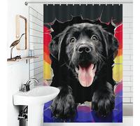 sinyumoney Colorful Dog Breaking Through Wall Art -2 Shower Curtains Mould Proof Thicken Durable Polyester Bathroom Curtains Modern Art for Toile Bathroom Dorm 46.85x70.87Inch（119x180cm）