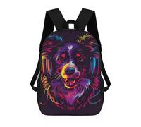 sinyumoney Colorful Dog DJ Art Print 17inch School Bag 3D Printed Children's School Backpack Casual Fashion Travel Backpacks for Kids School Students