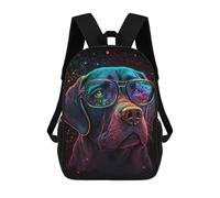 sinyumoney Colorful Dog Glasses Art Print Backpack School Daypacks Business Backpack Water Resistant Bookbag for Men, Women & Teenage Boys 17inch