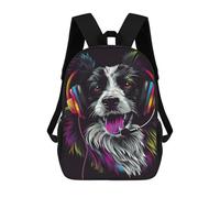sinyumoney Colorful Dog Headphones Art Print-9 Backpack School Rucksack Casual Daypacks School Work Travel Bag for Men, Women & Teenage Boys 17inch