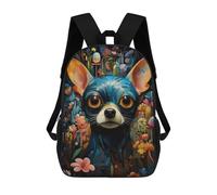 sinyumoney Colorful Dog in Fantasy Garden Backpack School Water Resistant Computer Rucksack for Men/Women 17inch