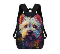 sinyumoney Colorful Dog Portrait Art School Backpack Large School Backpack for Boys for Campus Outdoor Travel Sports 17inch