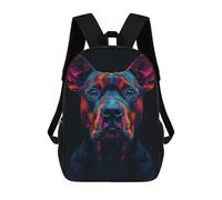 sinyumoney Colorful Dog Portrait on Black Background 17 Inch Backpack School Bag Rucksack for Girls Boys Large Capacity Kids Back Pack Lightweight School Bags for Children Students