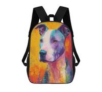 sinyumoney Colorful Dog Portrait Painting Backpack School Backpack Kids School Bag Large Capacity Kids Backpack for School Rucksack 3D Book Bag Gifts for Kids 17inch