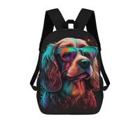 sinyumoney Colorful Dog Sunglasses Art Print-8 Backpack School Water Resistant Travel Backpack Computer Bag - Perfect for Travel, Work And Daily Use 17inch