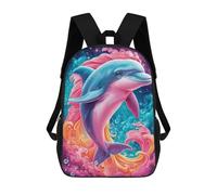 sinyumoney Colorful Dolphin Art Print Rucksack Rucksack Casual Daypacks School Work Travel Bag for Men, Women & Teenage Boys 17inch