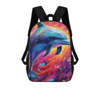 sinyumoney Colorful Dolphin Dreamscape Kids Backpacks,3D Personalized School Bookbags for Boys Girls Large Schoolbags Casual Daypack 17inch
