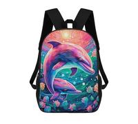 sinyumoney Colorful Dolphins Underwater-9 Backpack Schoolbags for Boys Girls Casual Sport Daypack Elementary Primary Large Capacity Bookbags 17inch