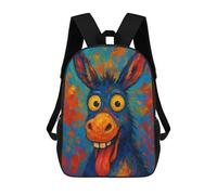 sinyumoney Colorful Donkey Portrait Painting Backpack School Lightweight Casual Daypack School Backpacks for Men, Women & Teenage Boys 17inch