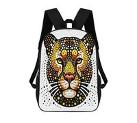 sinyumoney Colorful Dot Art Tiger Head School Backpack Lightweight Schoolbag Dayback Bookbag College for Men, Women & Teenage Boys 17inch
