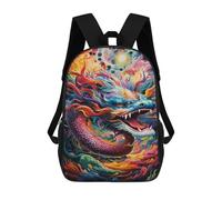 sinyumoney Colorful Dragon Art Print-4 Backpack School Lightweight Airport College Students Back Pack for Girl, Teen Girls 17inch