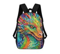 sinyumoney Colorful Dragon Art Print Children's Backpacks School Backpack 3D Printed for Kids Travel Rucksacks Book Bags Kids 17inch School Bag