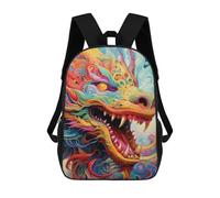 sinyumoney Colorful Dragon Artwork-12 Children's Backpack, Schoolbag Large Capacity Students Bookbag Rucksack Knapsack for Boys Girls Adults Teen 17inch