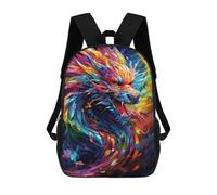 sinyumoney Colorful Dragon Artwork-15 School Bag 3D Printed Children's School Backpack Casual Fashion Travel Backpacks for Kids School Students 17inch