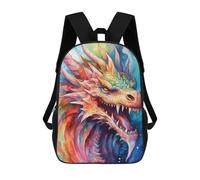 sinyumoney Colorful Dragon Artwork -3 Backpack School Bag Lightweight Casual Daypack School Backpacks for Girl, Teen Girls 17inch