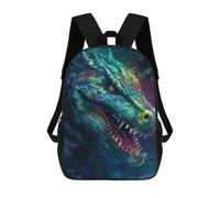 sinyumoney Colorful Dragon Head Artwork Kids School Backpack 3D Printed Backpacks Fashion School Bag Rucksacks for Boys Elementary And Middle School Students 17inch
