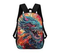 sinyumoney Colorful Dragon Illustration-10 Backpack School Daypacks Business Backpack Water Resistant Bookbag for Boys/Girls/Teenagers 17inch