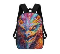 sinyumoney Colorful Dragon Illustration-13 Backpack School Backpack Kids School Bag Large Capacity Kids Backpack for School Rucksack 3D Book Bag Gifts for Kids 17inch