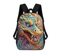 sinyumoney Colorful Dragon Illustration-14 Kids Backpacks,3D Personalized School Bookbags for Boys Girls Large Schoolbags Casual Daypack 17inch