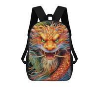 sinyumoney Colorful Dragon Illustration-3 School Backpack Business Laptop Rucksack Bag Unisex Casual Daypack for Men, Women & Teenage Boys 17inch