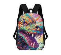 sinyumoney Colorful Dragon Portrait Backpacks 3D Printed Kids School Backpack School Bag Fashion Rucksacks for Boys Elementary And Middle School Students 17inch