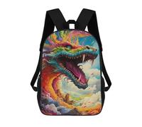 sinyumoney Colorful Dragon Sky Artwork School Backpack High Secondary School Bags Casual Backpack for Girls Boys Teenage 17inch