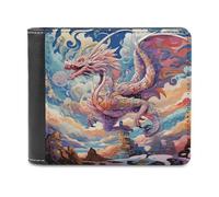 sinyumoney Colorful Dragon Skyward Flight -1 3D Print Clutch Purse Use Holds Bills RFID Blocking Stylish Banknote Compartments Men's Wallets Youth Guys 11.7cm*9.5cm