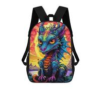 sinyumoney Colorful Dragon Sunset Backpack Kids School Bag Boys Cartoon 3D Print Students Schoolbag Laptop Daypack for Boys Girls 17inch
