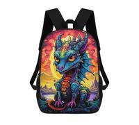 sinyumoney Colorful Dragon Sunset Children's Backpack, Schoolbag Large Capacity Students Bookbag Rucksack Knapsack for Boys Girls Adults Teen 17inch