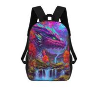 sinyumoney Colorful Dragon Waterfall Fantasy Landscape Kids Backpack, Kids School Bag 3D Printed School Backpacks for Boys And Teenager School Students 17inch