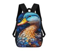 sinyumoney Colorful Duck Art Print Rucksack Water Resistant Travel Backpack Computer Bag for Teenage Girls Boys Women Men 17inch
