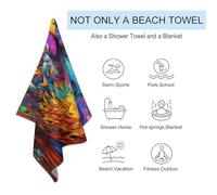sinyumoney Colorful Duck Artwork-1 Basics Towel Set Sand Free Quick Dry Absorbent Compact Beach Towel for Spa Gym Hotel 130cm*80cm