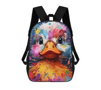 sinyumoney Colorful Duck Painting-1 Backpack School Backpack Kids School Bag Large Capacity Kids Backpack for School Rucksack 3D Book Bag Gifts for Kids 17inch