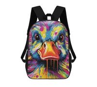 sinyumoney Colorful Duck Painting Kids Backpack, Backpack School Bag, Backpacks Kids School 3D Printed School Bags for Elementary And Middle School Students Teens Birthday Gift 17inch