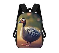 sinyumoney Colorful Duck Portrait Backpacks Kids School Backpack School Bag 3D Printed School Bag for Boys Elementary And Middle School Students 17inch