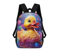 sinyumoney Colorful Duckling in Bubbles Backpacks 3D Printed Kids School Backpack School Bag Fashion Rucksacks for Boys Elementary And Middle School Students 17inch
